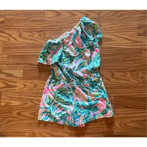Lily Pulitzer Little Girls 8/10 One Shoulder Romper Colorful